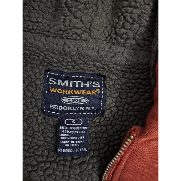 Smith's Workwear Hoodie Zip Jacket Men's Small Hooded Sherpa Fleece Lined Heavy - Picture 3 of 8